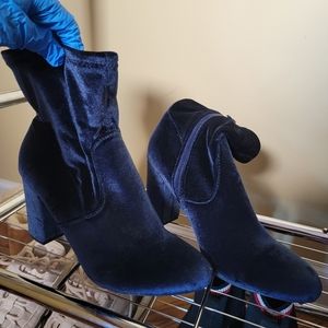 ROYAL BLUE Swede NEVER WORN Booties